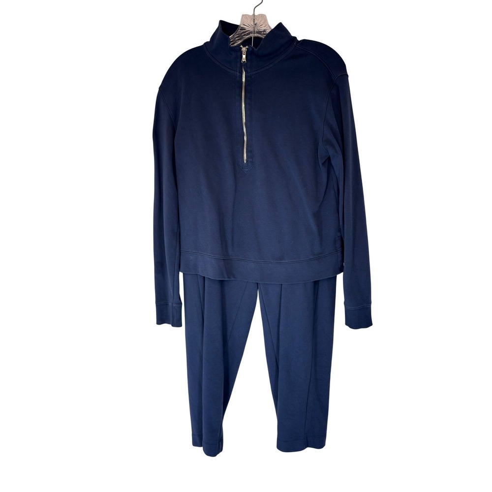 LAKE Leisure Quarter Zip Pants Set‎ Women's English Navy Cozy Casual Medium